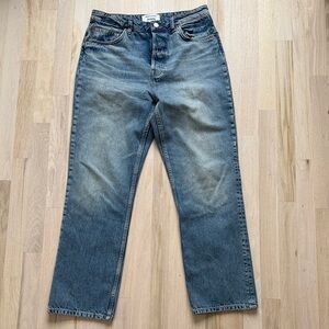 Reformation Cynthia High Rise Straight Leg Jeans, Galway wash, 30